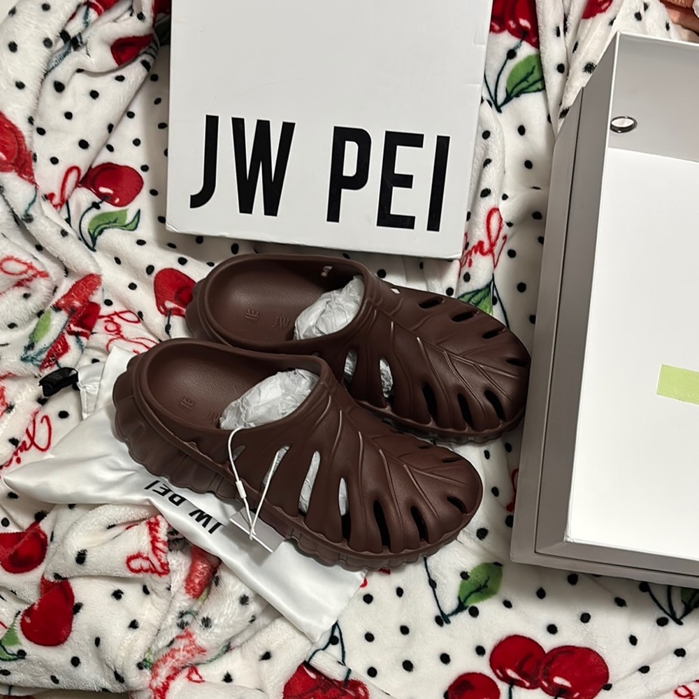 JW PEI Chocolate Brown Slide Sandals